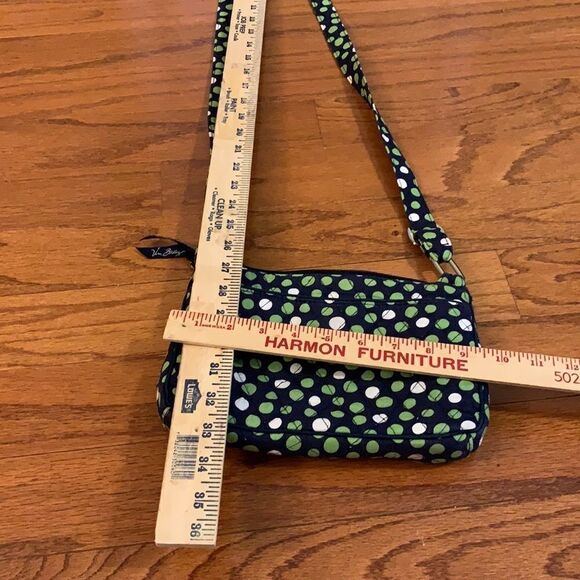 Vera Bradley Crossbody navy blue, green and white polkadot - Picture 4 of 7
